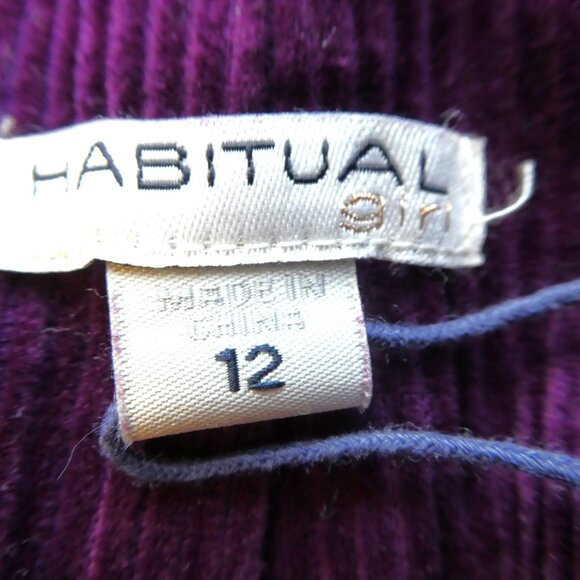 Habitual Girl Purple Corduroy Pinafore Overalls Knit Sweater Top Outfit Set 2pc - Picture 12 of 14